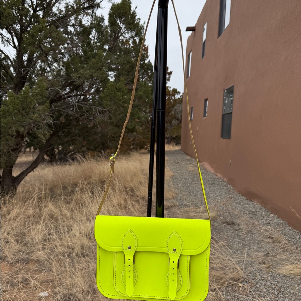 Neon yellow / chartreuse leather bag by The Cambridge Satchel Company